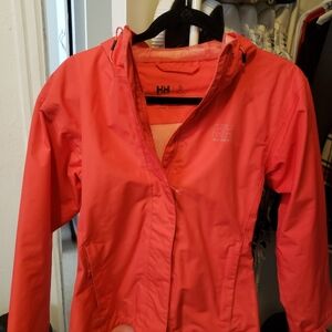 Helly Hansen bright orange rain coat